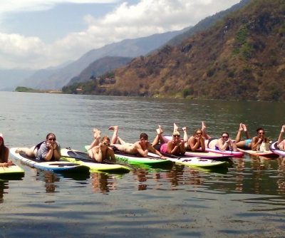 large group paddle board lake atitlan