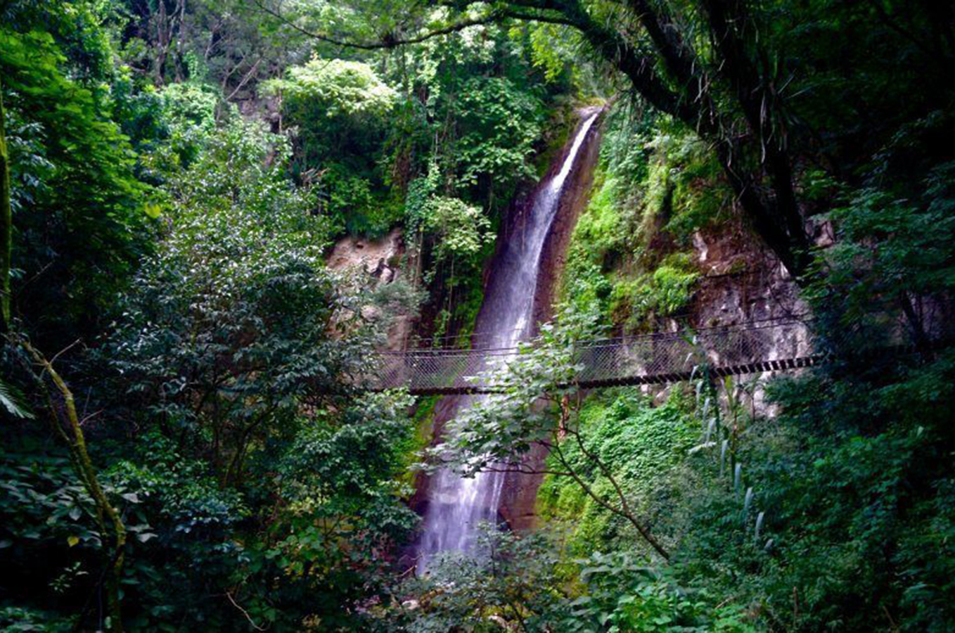 jungle waterfall lake atitlan